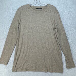 Lilicloth Womens Size M Medium Tan Long Sleeve Tee Shirt